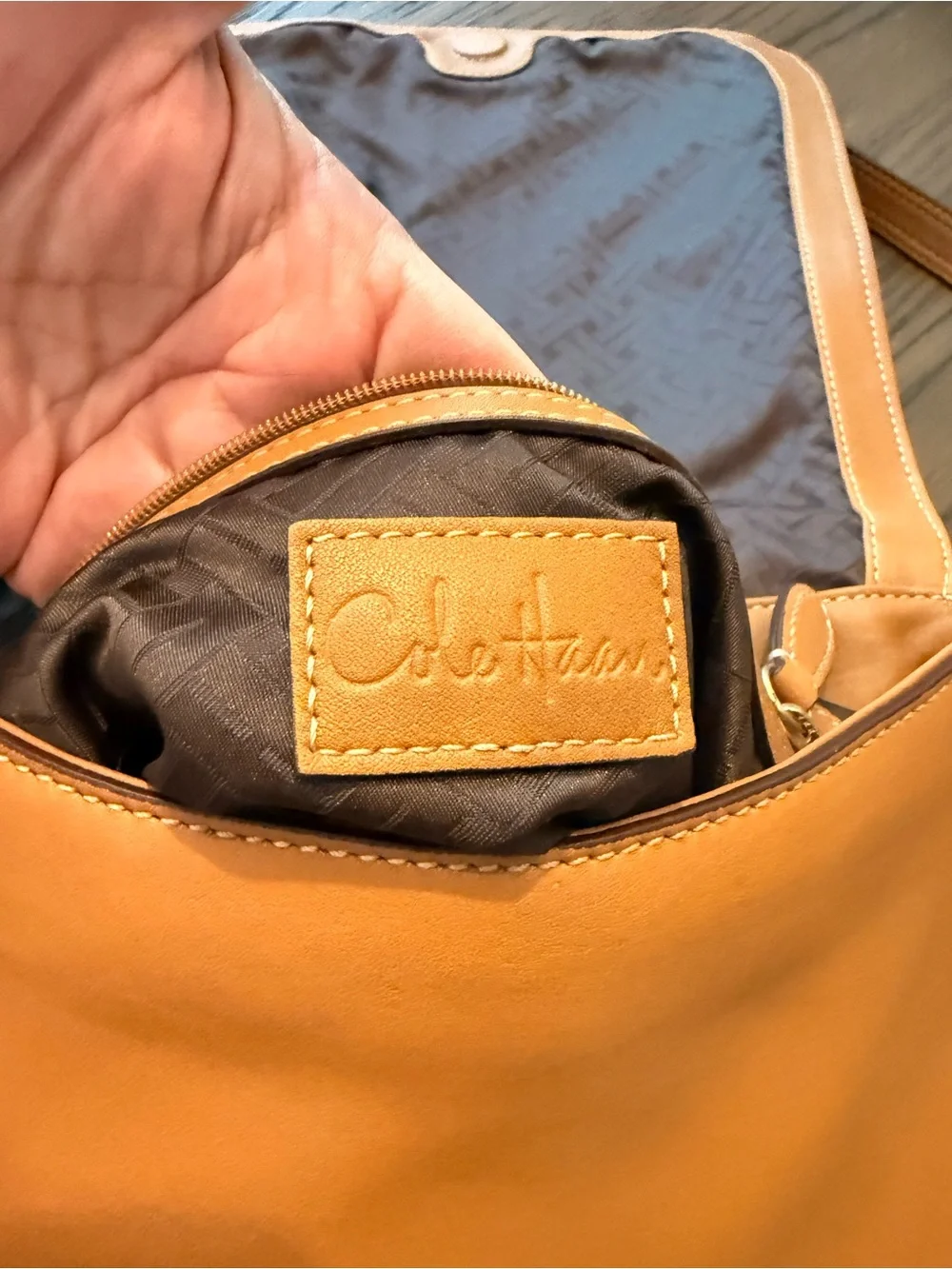 Cole Hahn Tan Leather Shoulder Bag